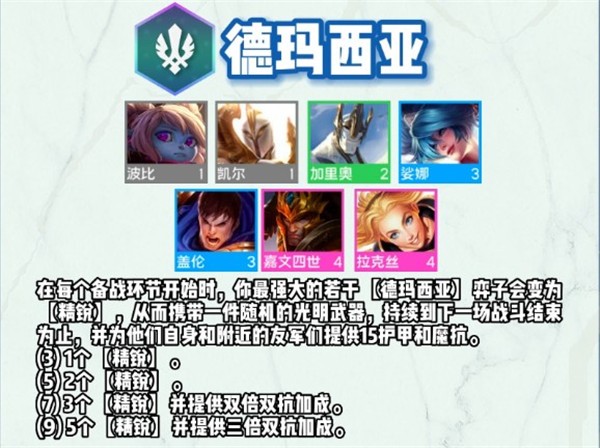 云顶之弈s9德玛西亚羁绊有什么-s9德玛西亚羁绊效果详情